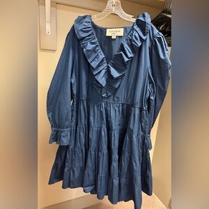 JessaKae Deep Blue Ruffle Dress